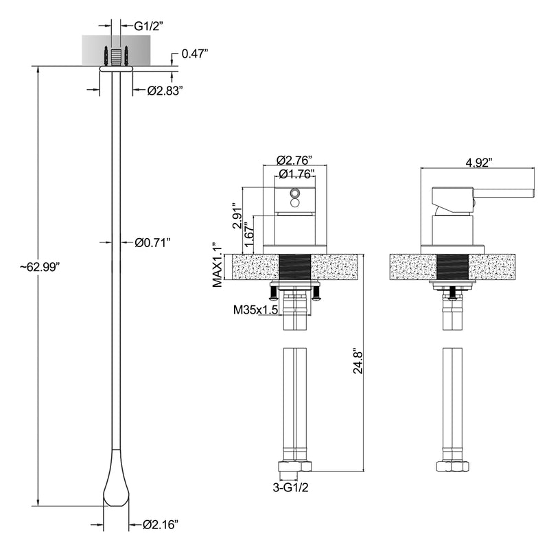 【Wholease】Ceiling Mount Bathroom Faucet With Water Drop Design