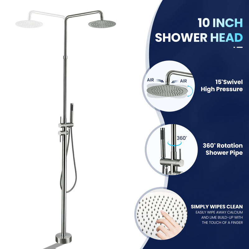 Stainless Steel Freestanding Outdoor Shower