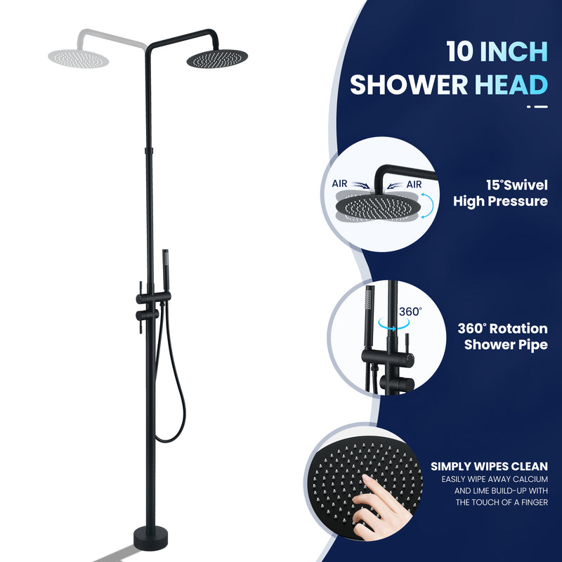 Stainless Steel Freestanding Outdoor Shower