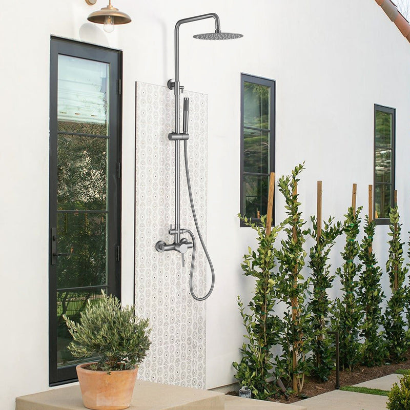 Outdoor Shower Fixture with SUS 304 Stainless Steel 10 Inch Rainfall Shower Head