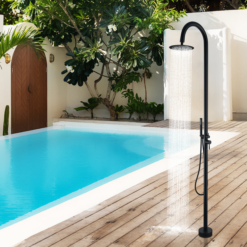 Freestanding Outdoor Shower Panel With Hand Shower