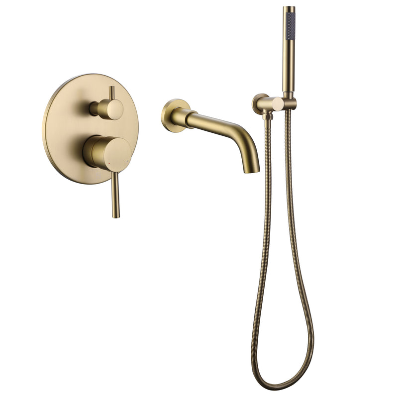 Wall Mounted Bathtub Faucet with Handheld Shower