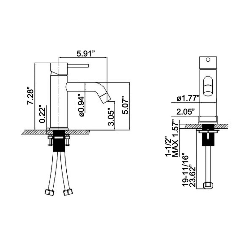 Modern Design Single Hole Bathroom Sink Faucet